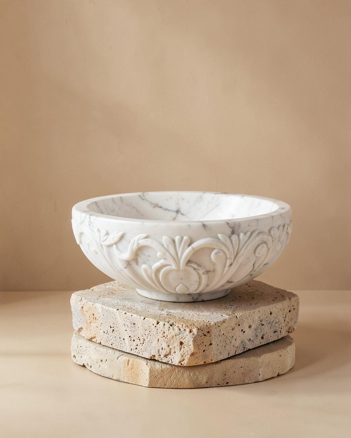 Hand-carved marble basin