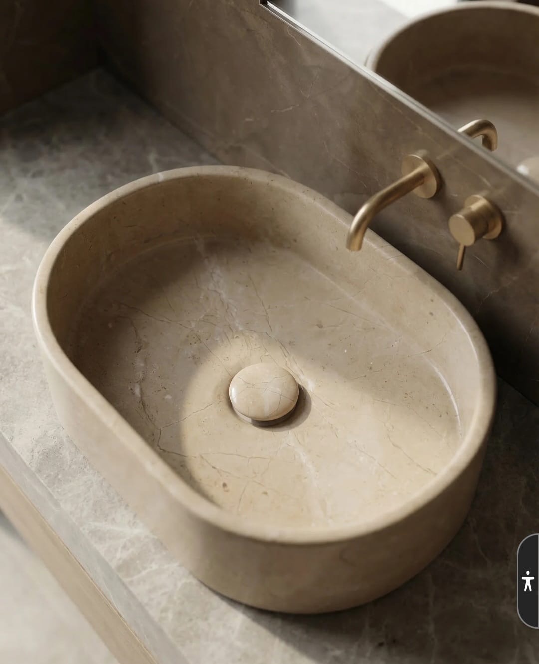 Capsule Basin in Beige Marble
